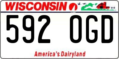 WI license plate 592OGD