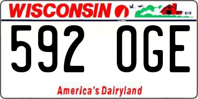 WI license plate 592OGE