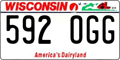 WI license plate 592OGG