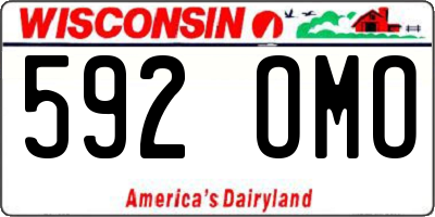 WI license plate 592OMO