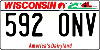 WI license plate 592ONV