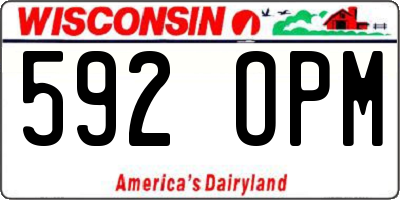 WI license plate 592OPM