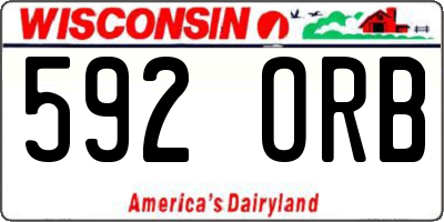 WI license plate 592ORB