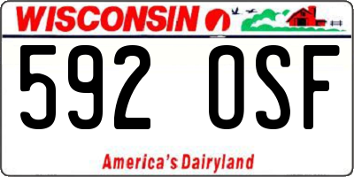 WI license plate 592OSF