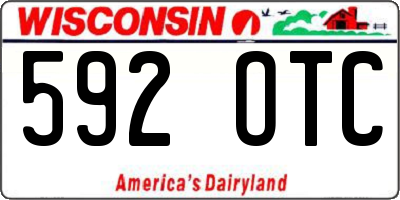 WI license plate 592OTC