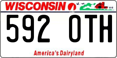 WI license plate 592OTH