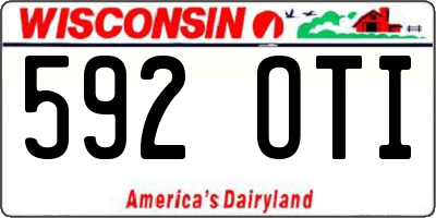 WI license plate 592OTI