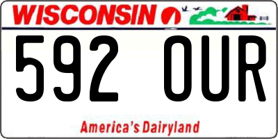 WI license plate 592OUR