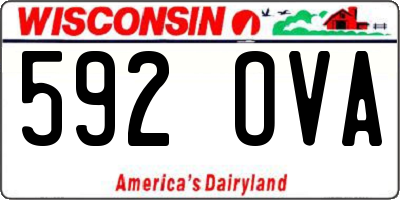 WI license plate 592OVA