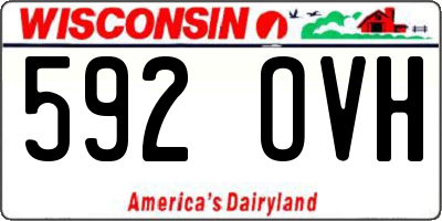 WI license plate 592OVH