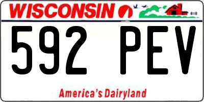 WI license plate 592PEV