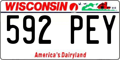 WI license plate 592PEY