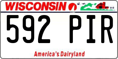 WI license plate 592PIR