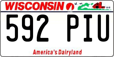 WI license plate 592PIU