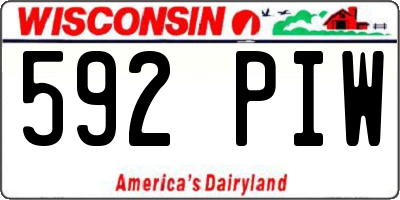 WI license plate 592PIW