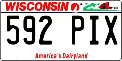 WI license plate 592PIX