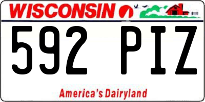 WI license plate 592PIZ