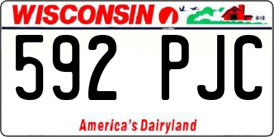 WI license plate 592PJC