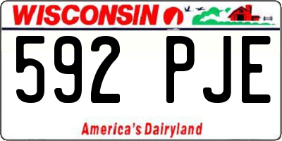 WI license plate 592PJE