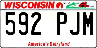 WI license plate 592PJM
