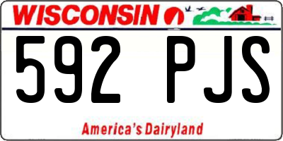 WI license plate 592PJS