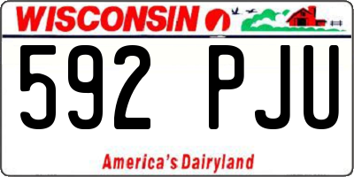 WI license plate 592PJU