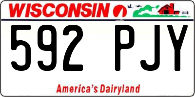 WI license plate 592PJY