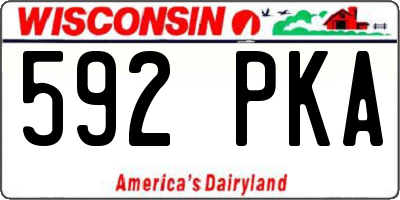 WI license plate 592PKA