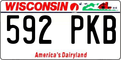 WI license plate 592PKB