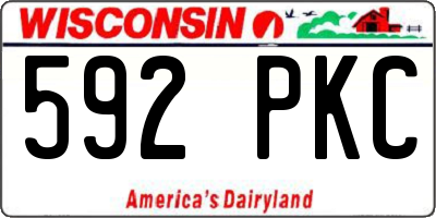 WI license plate 592PKC