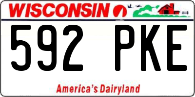 WI license plate 592PKE