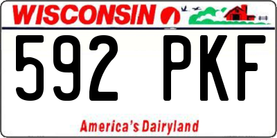 WI license plate 592PKF