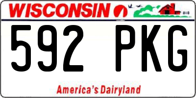 WI license plate 592PKG