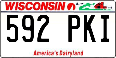 WI license plate 592PKI