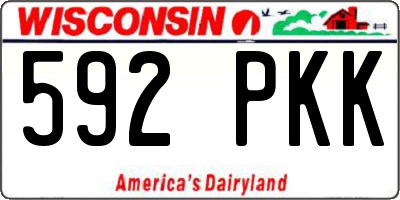 WI license plate 592PKK
