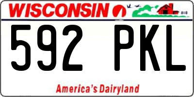 WI license plate 592PKL