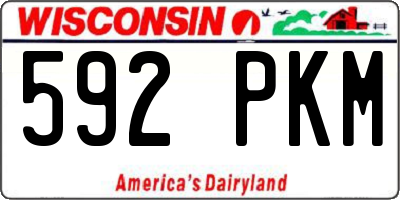 WI license plate 592PKM