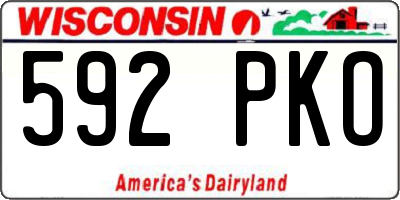 WI license plate 592PKO