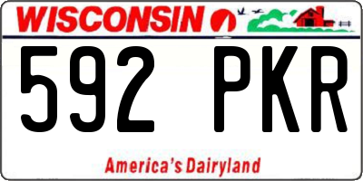 WI license plate 592PKR