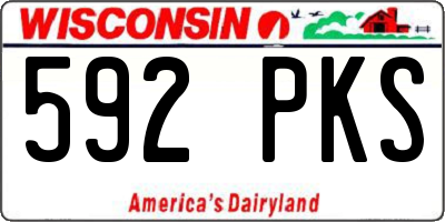 WI license plate 592PKS