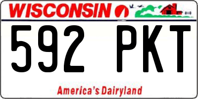 WI license plate 592PKT