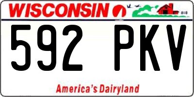 WI license plate 592PKV
