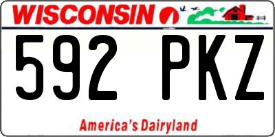 WI license plate 592PKZ
