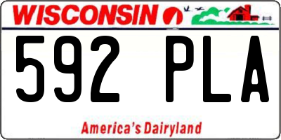WI license plate 592PLA