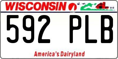 WI license plate 592PLB
