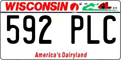 WI license plate 592PLC
