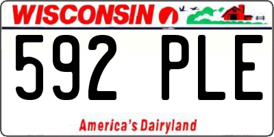 WI license plate 592PLE