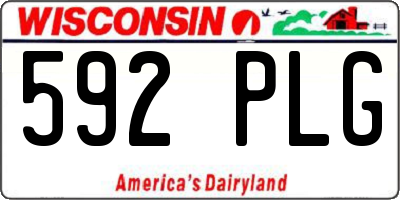 WI license plate 592PLG