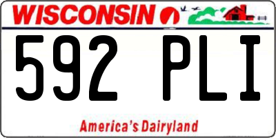 WI license plate 592PLI