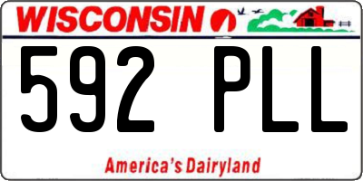 WI license plate 592PLL